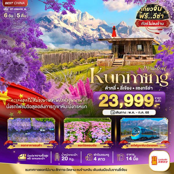 BT-KMG39_8L มหัศจรรย์...คุนหมิง ลี่เจียง แชงกรีล่า ชมดอกไม้บาน นั่งรถไฟชมวิวภูเขาหิมะมังกรหยก