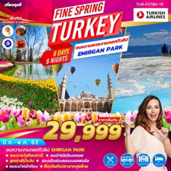 (TUR-FST8D-TK) FINE SPRING TURKEY 8 DAYS 6 NIGHT BY TK MAR-MAY 20 29999-39888 (ไปเช้า-กลับเย็น)