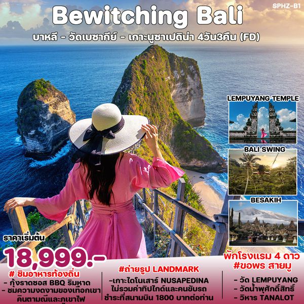 Bali บาหลี วัดเบซากีย์ เกาะนูซาเปดิน่า 4 วัน 3 คืน เดินทาง ธันวาคม 67 เริ่มต้น 20,999.- Air Asia (FD)