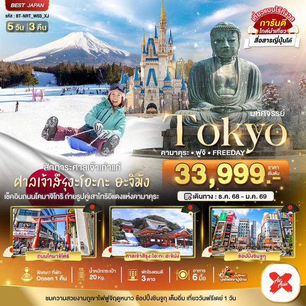 BT-NRT_W03_XJ มหัศจรรย์...TOKYO คามาคุระ ฟูจิ FREEDAY