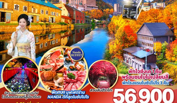 QQGO2CTS-TG047 HOKKAIDO JOZANKEI OTARU AUTUMN  6D 4N โดยสายการบินการบินไทย [TG]