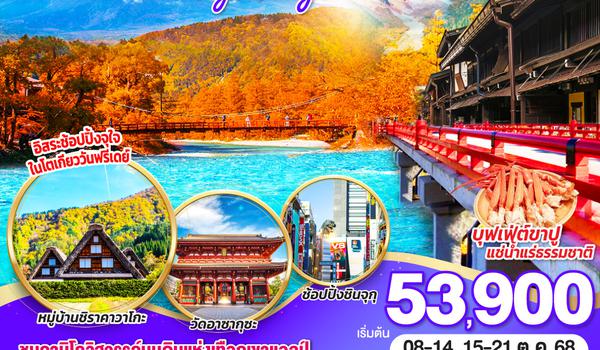 QQGO2NGO-TG067 TAKAYAMA KAMIKOCHI FUJI TOKYO  7D 4N โดยสายการบินไทย [TG]