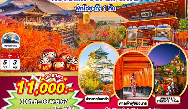 QQGO2KIX-XJ005 OSAKA KYOTO AUTUMN SUPER SAVE 5D 3N โดยสายการบินไทยแอร์เอเชีย เอ็กซ์ [XJ]