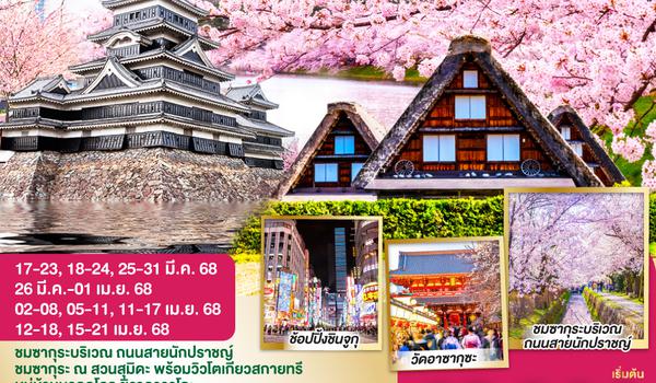 QQGO2HND-TG025 TOKYO TAKAYAMA OSAKA SAKURA  7D 5N โดยสายการบินไทย [TG]