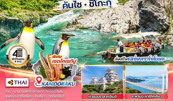 ทัวร์ญี่ปุ่น คันไซ - ชิโกะกุ ล่องเรือชมช่องเขาโอโบเคะ 6 วัน 4 คืน (TG) OCT - DEC 2025