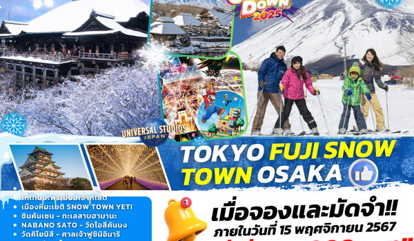 TOP295 : TOKYO FUJI SNOW TOWN OSAKA 6D4N BY XJ 