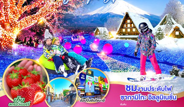 QQGO2HND-TG036 TOKYO FUJI TAKAYAMA OSAKA SKI LIGHT UP  6D 4N โดยสายการบินไทย [TG]