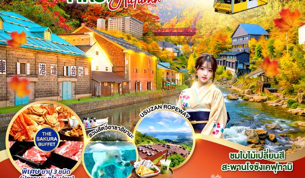 QQGO2CTS-VZ004 HOKKAIDO TOYA JOZANKEI FIRST AUTUMN  6D 4N โดยสายการบินไทยเวียตเจ็ทแอร์ [VZ]