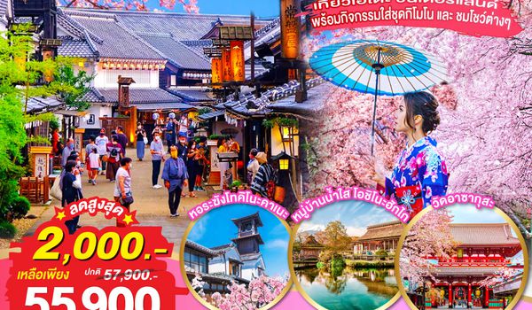 QQGO2NRT-TG092 TOKYO FUJI NIKKO EDO WONDERLAND SAKURA 6D 4N โดยสายการบินไทย [TG]