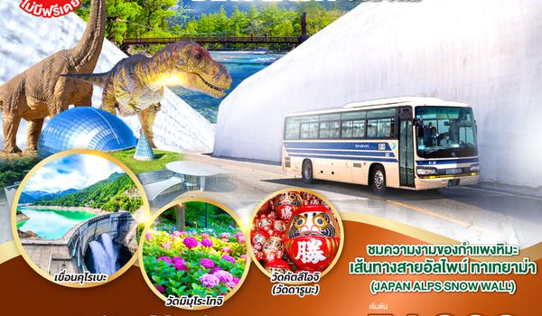 QQGO2KIX-TG083 JAPAN ALPS TAKAYAMA KAMIKOCHI DINOSAUR 6D 4N โดยสายการบินไทย [TG]