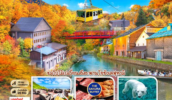 GO2CTS-VZ004 HOKKAIDO TOYA JOZANKEI FIRST AUTUMN  6D 4N โดยสายการบินไทยเวียตเจ็ทแอร์ [VZ]