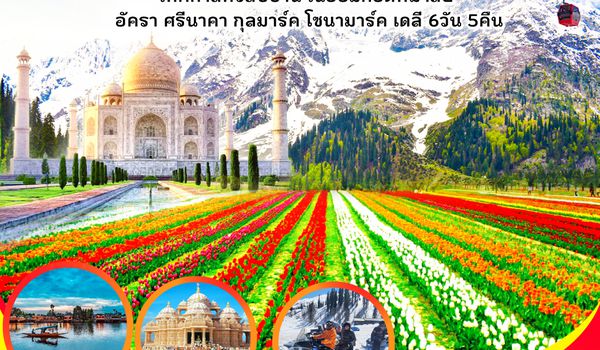 QQGO1DEL-AI001 INDIA แคชเมียร์ ทัชมาฮาล เทศกาลทิวลิปบาน กลางอ้อมกอดหิมาลัย 6วัน 5คืน โดยสายการบิน AIR INDIA (AI)
