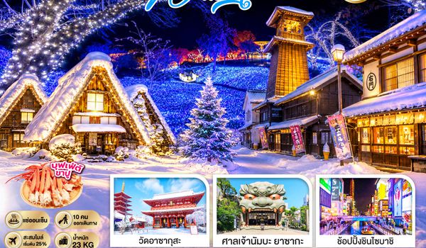 GO2HND-TG058 TOKYO OSAKA TAKAYAMA ILLUMINATION WINTER 6D 4N โดยสายการบินไทย [TG]