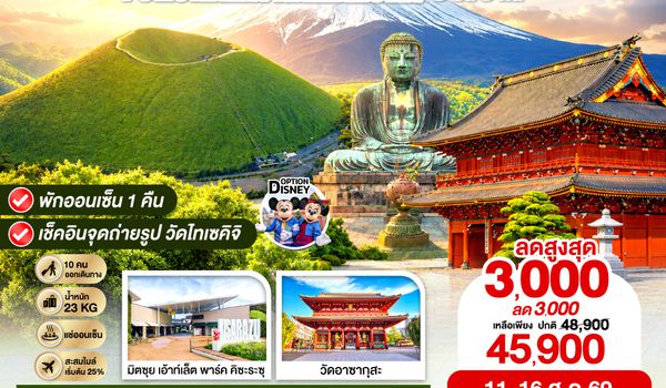 GO2HND-TG057 TOKYO FUJI YOKOHAMA KAMAKURA 6D 3N โดยสายการบินไทย [TG]