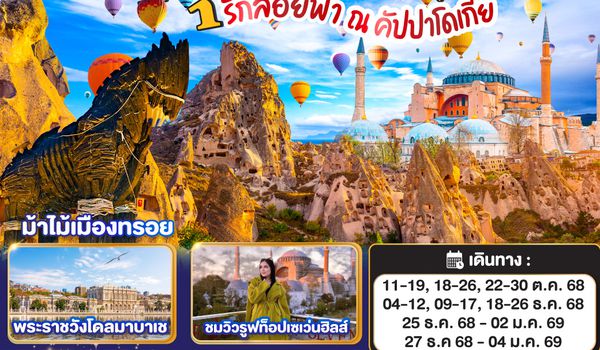 QQGO3IST-TG003 รักลอยฟ้า ณ คัปปาโดเกีย ตุรเคีย 9 วัน 6 คืน โดยสายการบินไทย (TG)