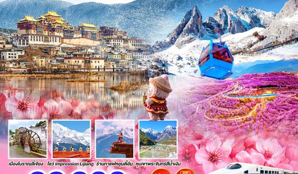 QQGO1KMG-FD010 คุนหมิง เทศกาลชมซากุระบาน ณ เขาหยีเหลียง ต้าหลี่  ลี่เจียง แชงกรีล่า โดยรถไฟความเร็วสูง (ไม่เข้าร้าน) 6 วัน 5 คืน  สายการบินไทยแอร์เอเชีย (FD)