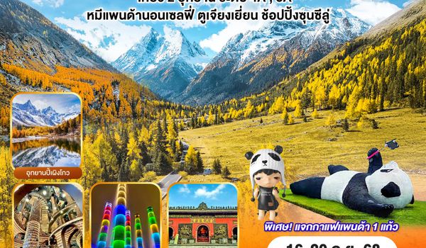 QQG8TFU-SL009 เฉิงตู อุทยานปี้เผิงโกว อุทยานสี่ดรุณี หมีแพนด้านอนเซลฟี่ ตูเจียงเยี่ยน ช้อปปิ้งซุนซีลู่   5วัน 4คืน โดยสายการบิน Thai Lion Air (SL)