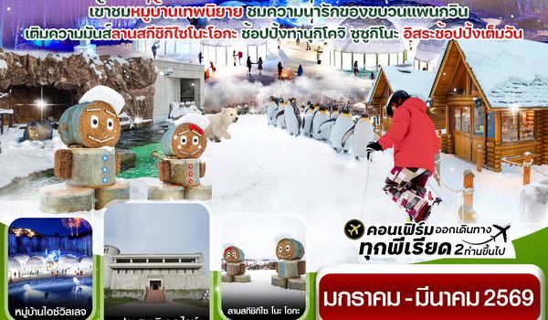 CXJCTS8 ฮอกไกโด อาซาฮิกาว่า อิสระช้อปปิ้งหนึ่งวัน 6วัน 4คืน บิน XJ  (JAN – MAR’26)