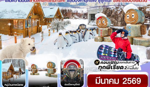 CXJCTS9 ฮอกไกโด หมู่บ้านเทพนิยาย อิสระช้อปปิ้งหนึ่งวัน 5วัน 3คืน บิน XJ  (MAR’26)