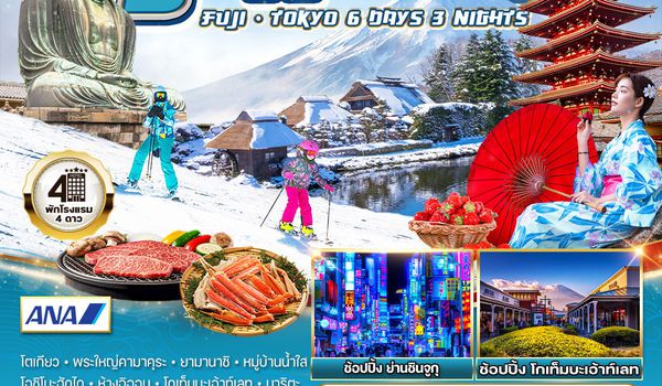 ทัวร์ญี่ปุ่น ฟูจิ - โตเกียว ฤดูหนาว 6 วัน 3 คืน (NH) JAN - FEB 2026