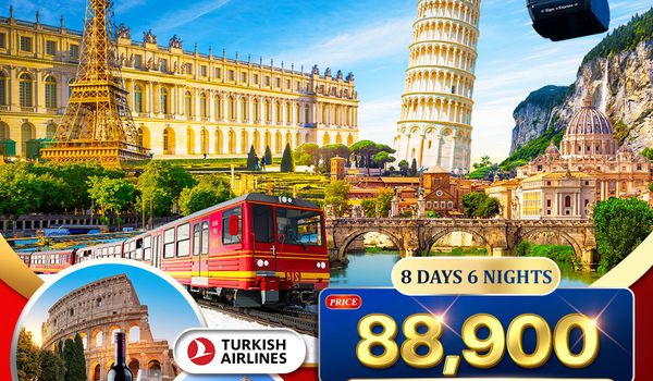 ทัวร์อิตาลี-สวิส(จุงเฟรา)-ฝรั่งเศส 8 วัน 6 คืน TK 9-16 APR 2026