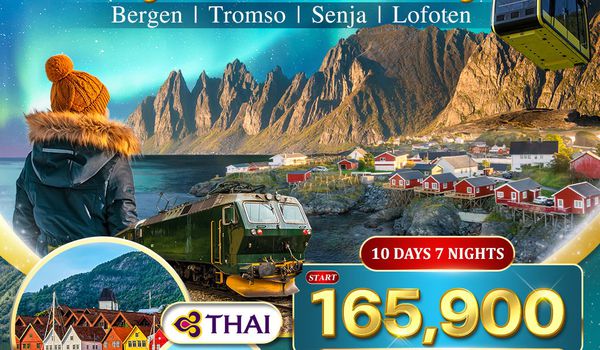 ทัวร์แกรนด์นอร์เวย์ โลโฟเทน 10 วัน (TG) Winter Magic of The Northern Lights Mar - Apr 2026
