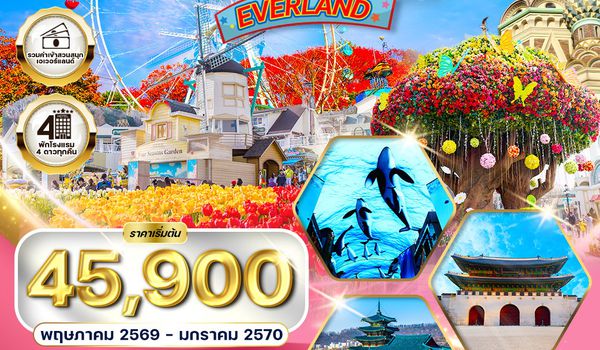 ทัวร์เกาหลี - โซล - สวนสนุก EVERLAND (Freeday) 5 วัน TG MAR-MAY 202