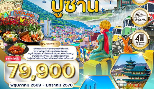 ทัวร์เกาหลี - โซล - ปูซาน - สวนสนุก EVERLAND 10 วัน (TG) MAR - SEP 2026