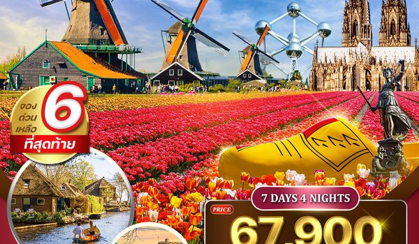 ทัวร์ยุโรปเคอเคนฮอฟ เยอรมัน เนเธอร์แลนด์ เบลเยี่ยม 7 วัน (DE) MAR - MAY 2026