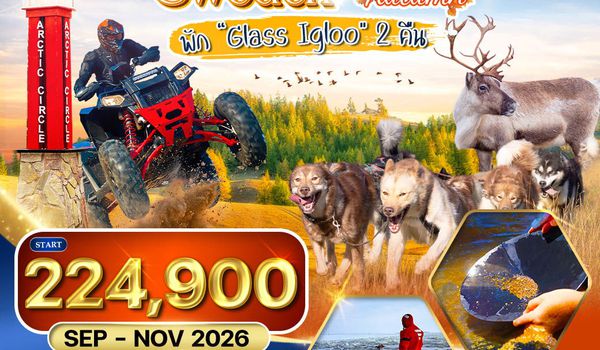 ทัวร์พรีเมี่ยมนอร์เวย์ - ฟินแลนด์ - สวีเดน พัก Glass Igloo 11 วัน 8 คืน (TG) SEP - NOV 26