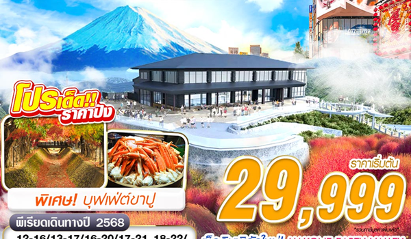NRT34 XJ DMK TOKYO AUTUMN FREEDAY (บินเช้ากลับดึก ฟรีเดย์) OCT-DEC 5D3N