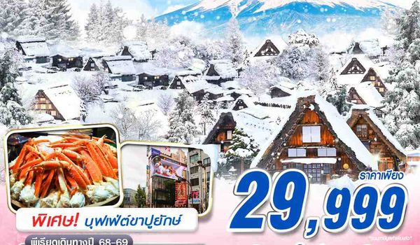 NGO34 DMK  XJ NAGOYA-TOKYO  หิมะฟูววว เที่ยวเต็ม (บินดึก กลับสาย) 5D3N