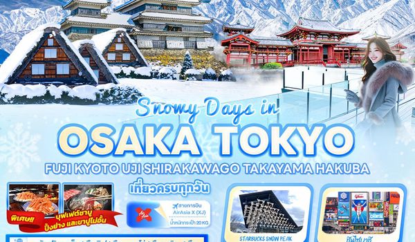 JXJ250 Snowy Days in OSAKA TOKYO FUJ KYOTO UJI SHIRAKAWAGO TAKAYAMA HAKUBA 6วัน 4คืน