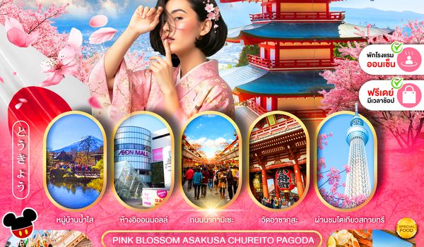 PJPNRT28-SL PRO TOKYO PINK BLOSSOM ASAKUSA CHUREITO PAGODA FREE DAY 5D3N