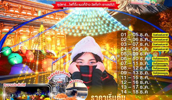 XJ293 TOKYO HAKONE FUJI ILlUMINATION 5D 3N BY XJ -- DEC'25 -- ซุปตาร์...ไฟก็วิ้ง แมวก็ว๊าว วัดก็เก๋า เราเลยไป! ProgramId:324