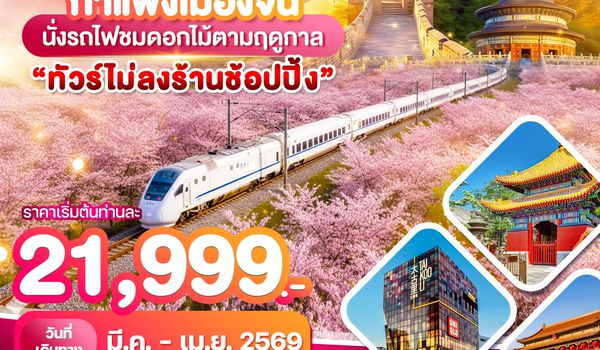 WDPEK003 ปักกิ่ง กำแพงเมืองจีน นั่งรถไฟชมซากุระ พรีเมี่ยม 5วัน3คืน บิน CA
