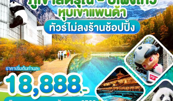 WDTFU001 เฉิงตู ภูเขาสี่ดรุณี ปี้เผิงโกว หุบเขาแพนด้า 5วัน 4คืน