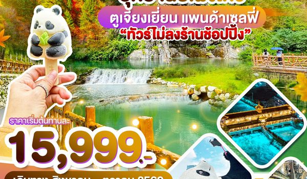 WDTFU009 เฉิงตู อุทยานปี้เผิงโกว ตูเจียงเยี่ยน แพนด้าเซลฟี่ 4วัน3คืน บิน EU