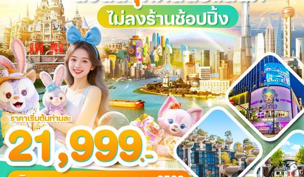 WDPVG004 เซี่ยงไฮ้ ถนนนานกิง ดิสนีย์แลนด์ 5วัน3คืน บิน 9C