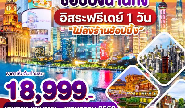 WDPVG003 เซี่ยงไฮ้ ถนนนานกิง FreeDay 5วัน3คืน บิน 9C