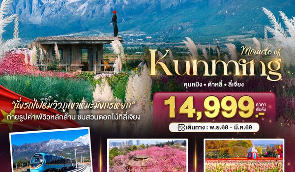 BT-KMG49_KY มหัศจรรย์...คุนหมิง ทะเลสาบต้าหลี่ สวนดอกไม้ลี่เจียง นั่งรถไฟชมวิวภูเขาหิมะมังกรหยก