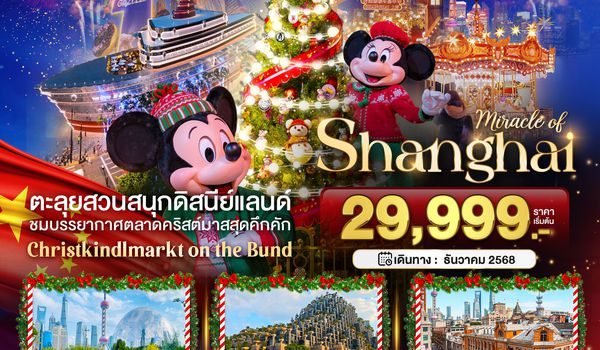 BT-PVG43_FM มหัศจรรย์...เซี่ยงไฮ้ ดิสนีย์แลนด์ คริสต์มาสมาร์เก็ต 2025 (ไม่ลงร้าน)