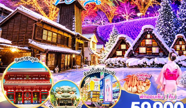 QQGO2HND-TG058 TOKYO OSAKA TAKAYAMA ILLUMINATION WINTER 6D 4N โดยสายการบินไทย [TG]