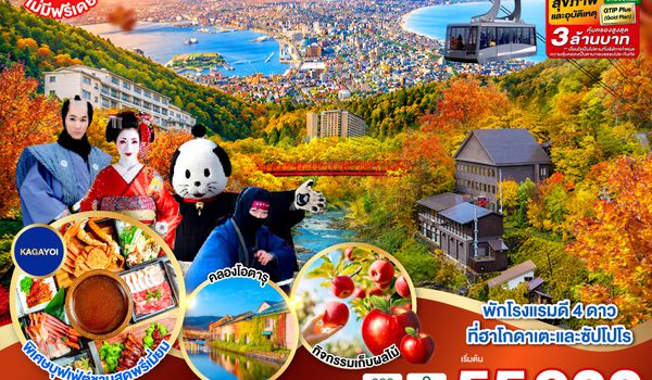 GO2CTS-TG073 HOKKAIDO HAKODATE Jozankei Fruit Picking AUTUMN 6D 4N โดยสายการบินการบินไทย [TG]