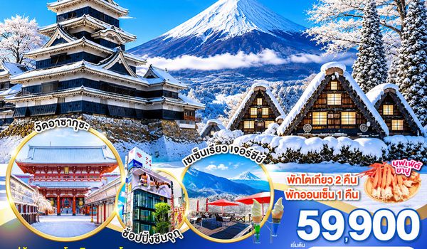 GO2NGO-TG087 TAKAYAMA SHIRAKAWAGO TOKYO WINTER & NEW YEAR 7D 4N โดยสายการบินไทย [TG]