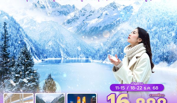 TFUCA0425 ซุปตาร์...เฉิงตู จิ่วจ้ายโกว ภูเขาสี่ดรุณี (นั่งรถไฟความเร็วสูง) 5 วัน 4 คืน (DEC 25) บินเย็น-กลับเช้า