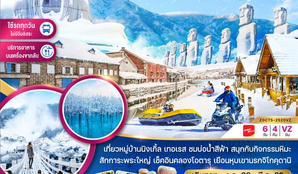 ZGCTS-2520VZ ฮอกไกโด ฟูราโน่ บิเอะ อาซาฮิกาว่า โอตารุ ซัปโปโร (เที่ยวครบทุกวัน)