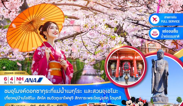 ZGHND-2609NH โตเกียว ฟูจิ อิบารากิ ชมซากุระ (เที่ยวอิสระ 1 วัน)