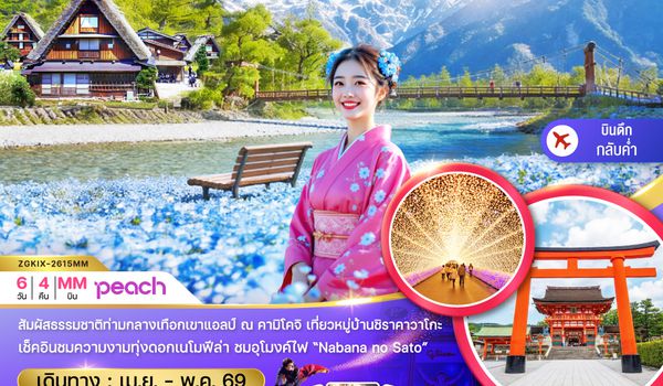 ZGKIX-2615MM โอซาก้า นาโกย่า เกียวโต คามิโคจิ เนโมฟีล่า (เที่ยวอิสระ 1 วัน)