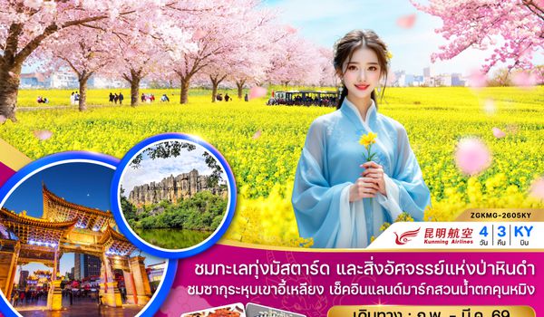 ZGKMG-2605KY จีน คุนหมิง ทุ่งมัสตาร์ดลั่วผิง หุบเขาซากุระอี้เหลียง